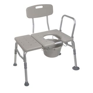 Combination Plastic Transfer Bench With Commode Opening