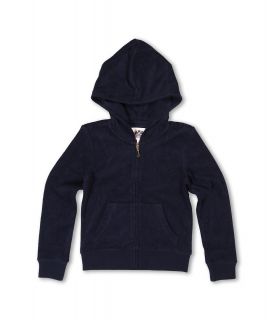 Juicy Couture Kids Micro Terry Basics L/S Hoodie Girls Sweatshirt (Navy)
