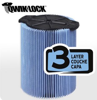 Workshop Fine Dust Filter For 5 16 gal Shop Vac Vacuums w/ Qwik Lock Filter System