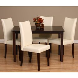 Warehouse Of Tiffany Shino 5 piece Dining Furniture Set (ChalkSeat height 18 inchesChair dimension 38 inches high x 17 inches wide x 19.5 inches depthTable dimension 47.2 inches length x 30 inches wide x 29.1 inches heightAssembly required )