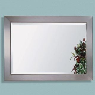Bassett Mirror Company Inc Stainless Steel Finished Wood Framed Mirror   30W x