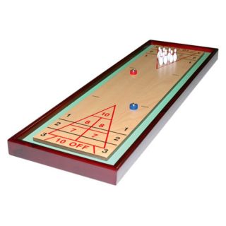 CHH Wooden Shuffleboard with Bowling Table Top Game Brown   9054