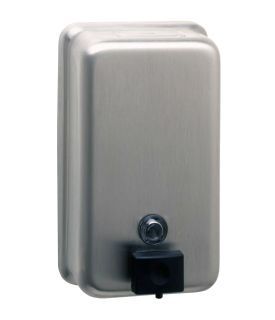Bobrick B2111 Vertical Hand Soap Dispenser Satin Finish Stainless Steel, Surface Mount Classic Series
