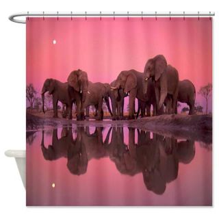  Sunset Elephants Shower Curtain  Use code FREECART at Checkout