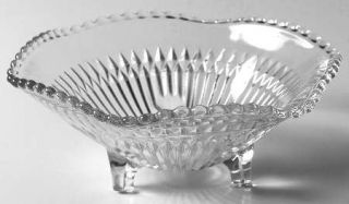 Jeannette Anniversary Clear 3 Footed Open Candy Dish   Clear               Glass