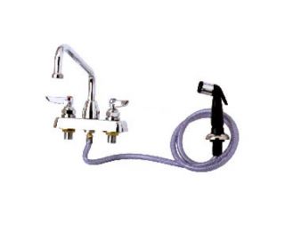 T&S Brass Lavatory Faucet w/ Hose & Spray, On 4 in Centers