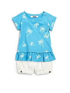 DKNY Toddlers & Little Girls Two Piece Palm Tree Top & Shorts Set   Ocean Bree