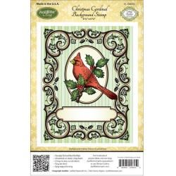 Justrite Stampers Cling Background Stamp 4 1/2 X5 3/4  Christmas Cardinal