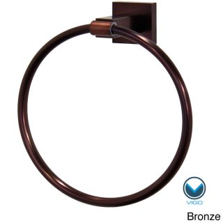 Vigo Allure Square Design Hand Towel Ring (Solid stainless steel construction Finish options Oil rubbed bronze, brushed nickelEasy mount template includedDimensions 7.25 inches wide x 7 5/8 inches high x 3 inches deepOne year limited warranty)
