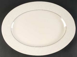 Shenango Bridal Veil 15 Oval Serving Platter, Fine China Dinnerware   White Pai