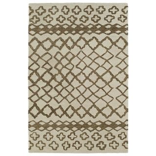 Hand tufted Utopia Prints Brown Wool Rug (4 X 6)