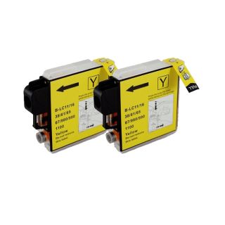 Brother Lc61 Compatible Yellow Ink Cartridge (pack Of 2) (Yellow Print yield 325 pages at 5 percent coverageNon refillablePack of 2We cannot accept returns on this product. )