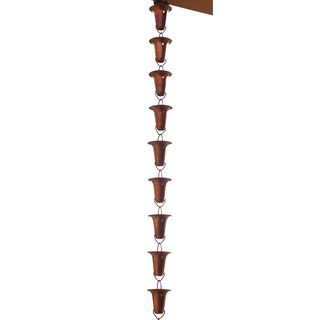 8.5 foot Pure Copper Taper Cup Rain Chain