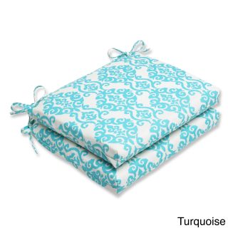 Pillow Perfect Outdoor Luminary Squared Corners Seat Cushion (set Of 2) (100 percent spun polyesterFill material 100 percent polyester fiberSuitable for indoor/outdoor use Collection LuminaryColor options Jewel, licorice, peachtini, turquoiseClosure S