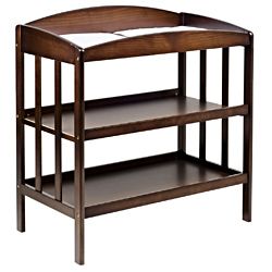 Davinci Monterey Changing Table In Espresso (EspressoMaterials New Zealand pineChanger pad includedSafety strap on changerNumber of shelves Two (2)Weight capacity 30poundsDimensions 37.5 inches high x 19 inches wide x 39 inches longAssembly Required )