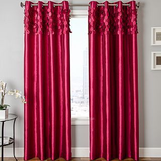 Lazio Faux Silk Grommet Top Curtain Panel, Pink