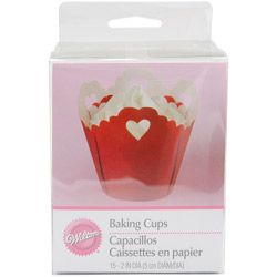 Wilton Eyelet Hearts Pleated Standard Baking Cups (pack Of 15)
