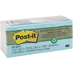 Pastel Post it Recycled Notes (pack Of 12)