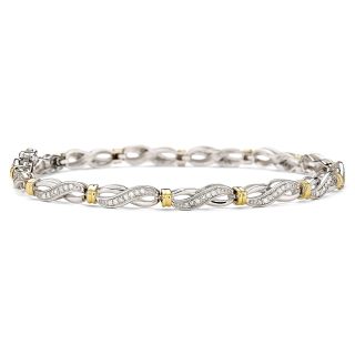 1/2 CT. T.W. Diamond 10K Gold Two Tone Infinity Bracelet, Womens