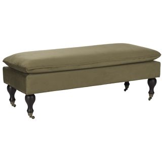 Safavieh Hampton Pillowtop Spruce Bench (SpruceMaterials Birch wood and linen blend fabricFinish JavaSeat dimensions 51.8 inches wide x 20.7 inches deepSeat height 19.1 inchesDimensions 19.1 inches high x 51.8 inches wide x 20.7 inches deepAssembly r