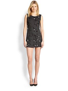 Theory Forella Sequined Embroidered Dress   Black