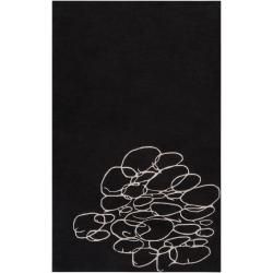 Noah Packard Hand tufted Black/white Contemporary Hilda New Zealand Wool Abstract Rug (5 X 8)