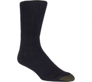 Mens Gold Toe Cotton Fluffies Extended 633E (12 Pairs)   Black Casual Socks