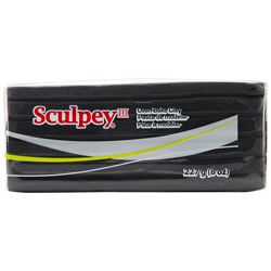 Sculpey Iii Black Polymer Clay (BlackJust shape, bake, and coolOnce cooled Sculpey III can be sanded, drilled, carved, glued, inked, and glazed This package contains 8 ounces of Sculpey IIINon toxicConforms to ASTM D4236Model S308 042 )