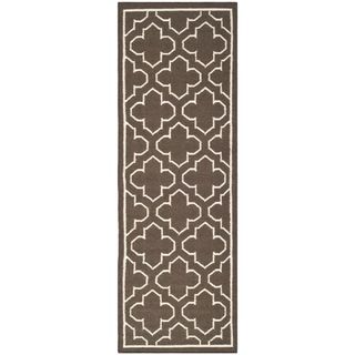 Safavieh Hand woven Moroccan Dhurrie Brown Wool Rug (26 X 7)