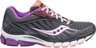 Womens Saucony Ride 6   Grey/Purple/Vizipro Coral Running Shoes