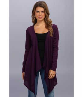Brigitte Bailey Ribbed Cardigan Womens Sweater (Purple)