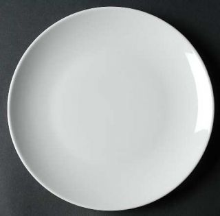 Pillivuyt Coupe Salad Plate, Fine China Dinnerware   All White, Undecorated, Cou