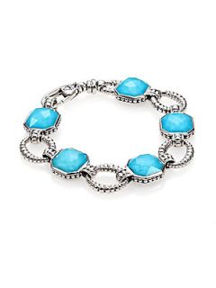 Lagos Turquoise Doublet & Sterling Silver Link Bracelet   Turquoise