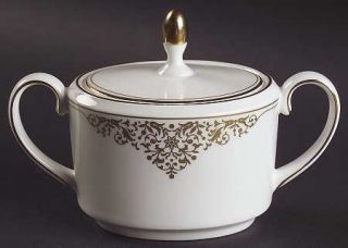 Wedgwood Empress Jewel Sugar Bowl & Lid, Fine China Dinnerware   Vera Wang,Gold