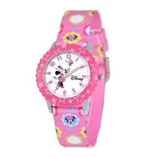 Disney Time Teacher Minnie Mouse Kids Pink Graphic Strap Watch, Girls