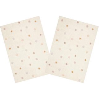 Set Of 2 Handmade White Dots Cotton Rugs (26 X 42)