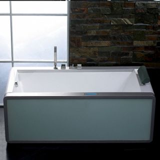 Ariel Bath AM151JDTSZL Platinum Whirlpool Bathtub 70.87 x 35.43 x 25.59 Rectangular LED Front Panel Left Configuration