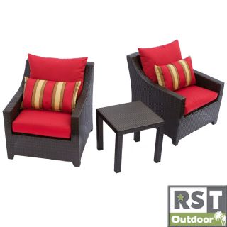 Cantina By Rst Outdoor 3 piece Patio Furniture Set (EspressoMaterials Powder coated aluminum, hand woven polyethylene rattan wicker, olefin fabricCushions includedWeather resistantUV protectionDimensions Club chairs 31 inches high x 29.5 inches wide x 