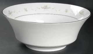 Sango Ballad 9 Round Vegetable Bowl, Fine China Dinnerware   Gray Scrolls,White