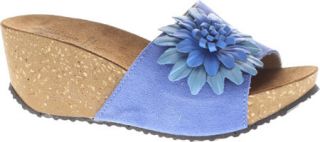 Womens Spring Step Awaken   Blue Leather Ornamented Shoes