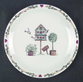 Thomson Birdhouse Dinner Plate, Fine China Dinnerware   Heart & Vine Border, Bir