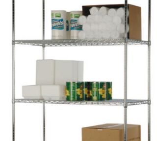 Focus Chrome Plated Shelving, 24 in D x 42 in W
