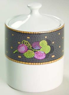 Sasaki China Ravenna Charcoal Sugar Bowl & Lid, Fine China Dinnerware   Fruit&Le