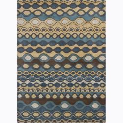Hand tufted Contemporary Mandara Abstract Wool Area Rug (5 X 7)