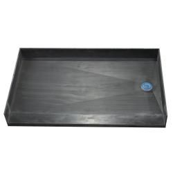 Tile Ready Shower Pan 35x54 inch Right Barrier Free Pvc Drain (BlackMaterials Molded Polyurethane with ribs underneath for extra strengthNumber of pieces One (1)Dimensions 35 inches long x 54 inches wide x 7 inches deep  )