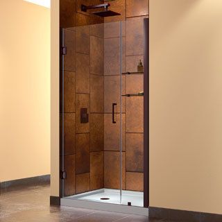 Dreamline Oil Rubbed Bronze Unidoor 41 42 inch Frameless Hinged Shower Door (Tempered glass, aluminum, brassIntended use IndoorTempered glass ANSI certifiedAssembly requiredProduct Warranty Limited 5 (five) year manufacturer warranty Warranty for any ha