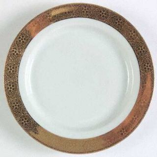 Royal Bavaria Rba16 Salad Plate, Fine China Dinnerware   Gold Scrolls & Dots On
