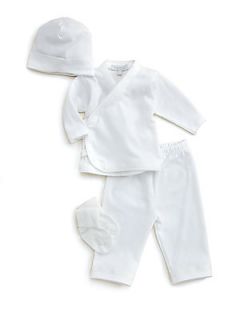Royal Baby Infants Four Piece Diamond Stitched Take Home Set   White