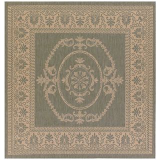 Green/ Natural Recife Rug (76 Square) (GreenSecondary colors NaturalPattern BorderTip We recommend the use of a non skid pad to keep the rug in place on smooth surfaces.All rug sizes are approximate. Due to the difference of monitor colors, some rug co