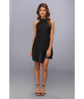 StyleStalker Quilted Shift Dress Womens Dress (Black)